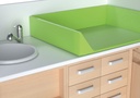 Changing table, width 146 cm, with stairs on the right side