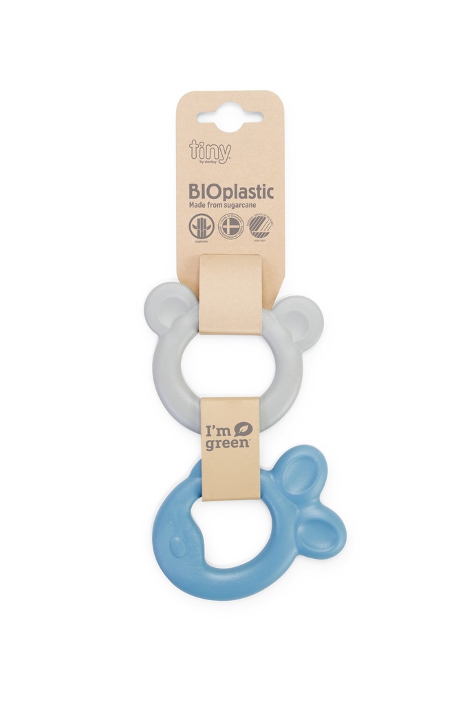 TINY BIO TEETHER RING BLUE &amp; GREY-2