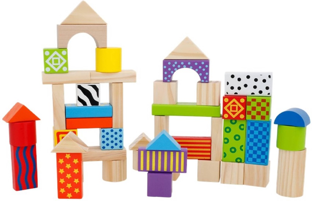 WOODEN BUILDING BRICKS 100pcs