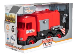 [4068-1019] Medium garbage truck red