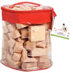 [4010-1025] WOOD -LIKE SOFT BLOCKS- 80 PCS IN BAG