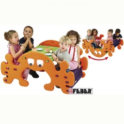 [4013-1013] PICNIC TABLE &amp; SEESAW 2 IN 1